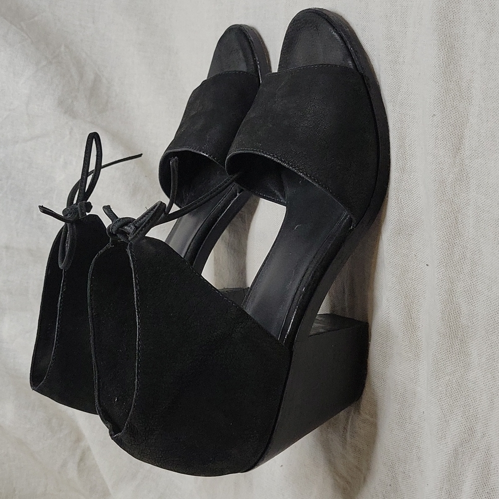 Eileen Fisher Ann Ankle Tie Sandal open toe black - Picture 6 of 13